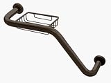 CRL Oil Rubbed Bronze 20 135 Degree Grab Bar With Wire Basket