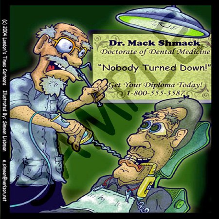 Londons Times Funny Medicine Cartoons - Easy Dental Plan - Desk Clocks