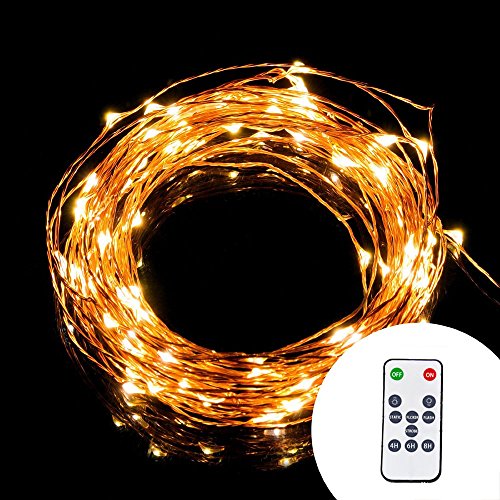Led String Lights Dimmable Copper Wire Starry Light, 33ft, UL certified 5v Power Adapter For Christmas Wedding and Party suitable for indoors or outdoors Updated Remote Controller
