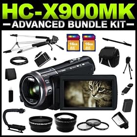 Panasonic HC-X900MK Black Full HD Flash Memory Camcorder Advanced Bundle Kit includes Charger, Battery, Card Reader, HDMI Cable, 3 Tripods, Carrying Case and MUCH more!