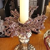 Beaded Twig Design Candle Ring Amethyst