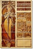 Alphonse Mucha Poster Art Custom Tile Mural 8 | 24x36 using (24) 6x6 tiles Alphonse Mucha Poster Art Custom Tile Mural 8 | 24x36 using (24) 6x6 tiles