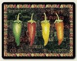 Small Cutting Board ~ Chili Peppers ~ made of tempered glass ~ code 264