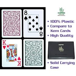 CopagT Poker Size JUMBO Index - Green*Burgundy Setup