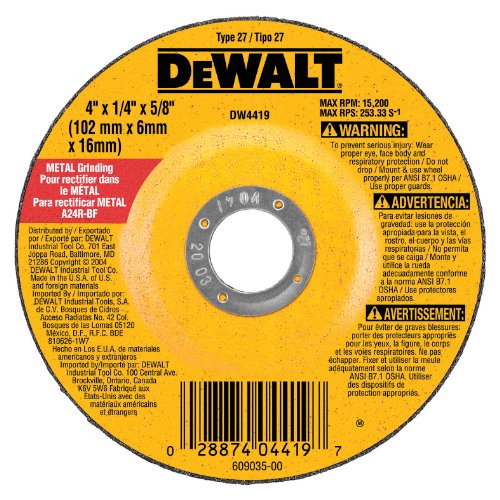 Dewalt #DW4419 4x1/4x5/8 Grind Wheel Dewalt #DW4419 4x1/4x5/8 Grind Wheel
