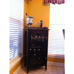Winsome Wood Wine Cabinet with Glass Door, Espresso