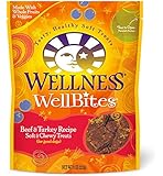 Wellness WellBites Beef & Turkey Natural Soft Dog Treat Biscuits, 8-Ounce Bag