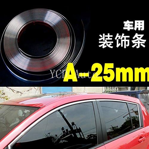 Car Chrome Styling Moulding Trim Strip Auto Body Window Exterior Decoration Car Accessories Tool (25mmx15m)