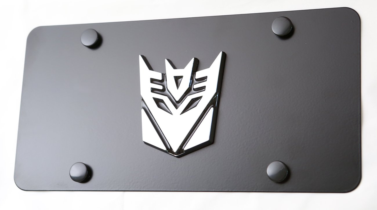 Transformer Decepticon 3d Chrome Emblem on Black Steel License Plate eBay