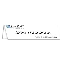 C-Line Large Inkjet/Laser Name Tent Cards, Scored, White, 4.25 x 11 Inches Folded, 50-Count (87517)