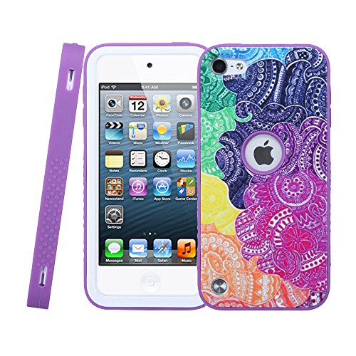 iPod Touch 5, Case, iPod Touch 5th generation Case - NageBee - Premium Heavy Duty Defender Protector with Stand Hard Case for Apple iPod Touch 5 5th Generation (Hybrid Verge Rainbow Illusion)
