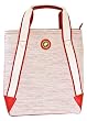 Hunting World At Ease Beige Canvas and Red Leather Large Tote 3616RD