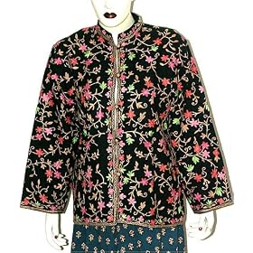 Ladies Outerwear Jackets Wool Fabric Evening Dress Handmade in Kashmir Size L by ShalinCraft