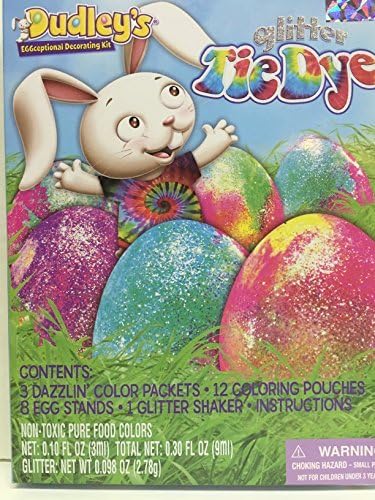 Easter Egg Dye Decorating Kit with Color Cups Bundle: 2 Items 1 Dudley Glitter Tie Dye Kit and 1 Paas Color Cups