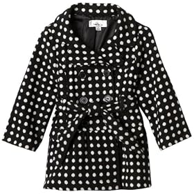 Amy Byer Girls 2-6x Dot To Dot Double Breasted Fabulous Fashion Cozy Trench Coat