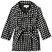 Amy Byer Girls 2-6x Dot To Dot Double Breasted Fabulous Fashion Cozy Trench Coat,Black & White With Dots,6