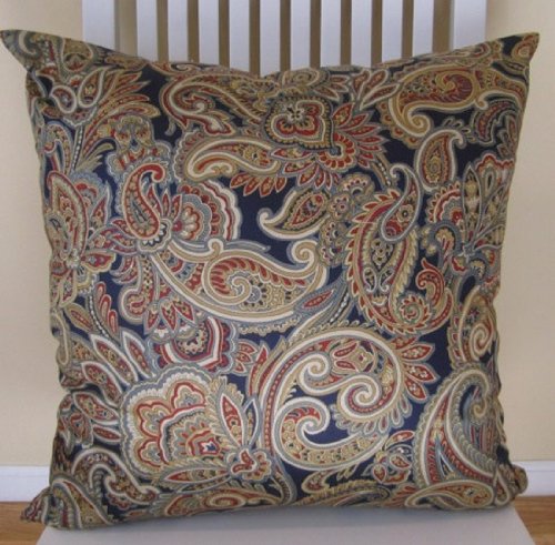 Navy Decorative Pillow Cover 18x18 Or 20x20 Or 22x22 Classic