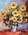 Claude Monet Sunflowers Flower Vase Art Poster Print - 16" X 20"
