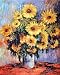 Claude Monet Sunflowers Flower Vase Art Poster Print - 16