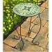 Green Floral Mosaic Patio Accent Table