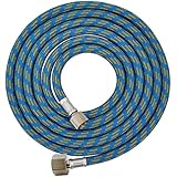 Master Airbrush Premium 6 Foot Nylon Braided Airbrush Hose with Standard 1/8" Size Fitting on One End and a 1/4" Size Fitting on the Other End (Hose color may vary)