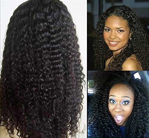 Royal-First 14-30in Long Glueless Kinky Curly Lace Front Wig Brazilian Virgin Human Hair Wigs for Women 150% Density Medium Cap