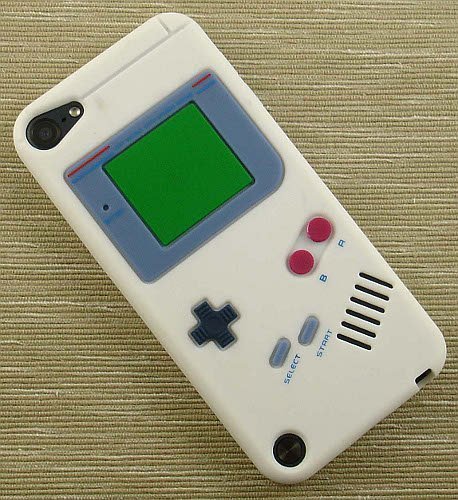 NEW WHITE NINTENDO GAMEBOY RUBBER SKIN CASE FOR APPLE iPOD TOUCH 5 5TH GEN
