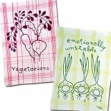 Blue Q - Dish Towel Duo: Vegetarians and Emotionally Unstable, 100% Cotton