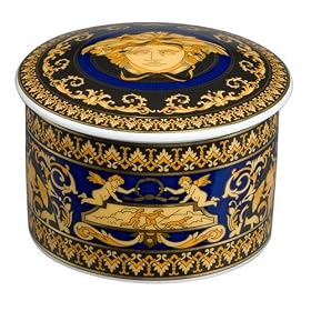 Versace by Rosenthal Medusa Blue Covered Box by Rosenthal