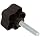 DimcoGray Black Thermoplastic 5 Lobe Fluted Soft Feel Knob Female, Brass Insert: 3/8-16" Thread x 1" Depth, 2-3/8" Diameter x 1-5/8" Height x 3/4" Hub Dia x 11/16" Hub Length