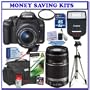 Canon EOS Rebel XSi (a.k.a. 450D) Digital SLR (Black) with 18-55mm IS Lens & Canon 55-250mm IS Lens + Canon 270EX Flash + Canon Case + UV Filter + Canon Li-ion Battery + 8GB + Deluxe Accessory Kit