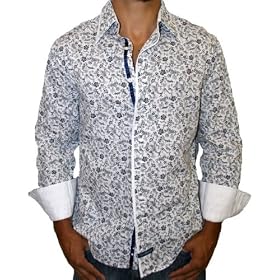 ENGLISH LAUNDRY Mens Vintage Fashion Long Sleeve Woven Button Down Dress Shirt Black