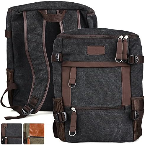 Alphaspek Modern Laptop Backpack Case Simple Casual Canvas Knapsack for Asus Zenbook Pro UX501, Sleek Grey