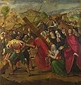 High Quality Polyster Canvas ,the High Resolution Art Decorative Canvas Prints Of Oil Painting 'Ridolfo Ghirlandaio The Procession To Calvary ', 10 X 10 Inch / 25 X 26 Cm Is Best For Home Theater Decoration And Home Decor And Gifts