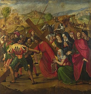 High Quality Polyster Canvas ,the High Resolution Art Decorative Canvas Prints Of Oil Painting 'Ridolfo Ghirlandaio The Procession To Calvary ', 10 X 10 Inch / 25 X 26 Cm Is Best For Home Theater Decoration And Home Decor And Gifts