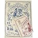Glassware (Verrerie) lexicon French figural print tea dish towel BLUE or RED