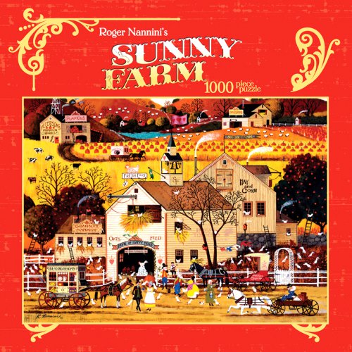 61ZEUvummRL Ceaco Roger Nannini Tin 1000 Piece Puzzle   Sunny Farm