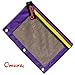 OMURA Zippered PENCIL POUCH ASSORTED COLOR w/ Mesh Windows & Standard 3-Ring Binder, PACK OF 6