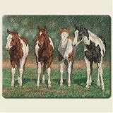 Pint Size Paint Horses Western Horse 11.5 by 15 Large Glass Cutting Board