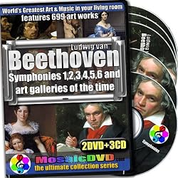 Beethoven Symphonies 1,2,3,4,5,6 and Art Galleries of the Time, 2DVDs+3CDs Ultimate Art & Music Collection