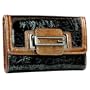 Women's Camden Brown/Black Synthetic Leather Tri-Fold Wallet: Brown/Black Tri-Fold Wallet