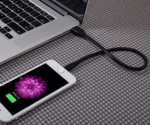 【Apple MFi Certified】Wirelessky 15inch Black Lightning Cable Apple Certified for iPhone 6S iPhone6/6S+/5/5S/5C/iPad/iPad Mini/iPad Air, Durable & Bendy Lightning to USB Cable, apple iphone charging cable, lightning cable black mfi(15inch Black)