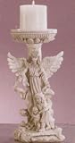 Lawn Ornaments Outdoor Alabastritie Angel with Children Candle Holder Statue