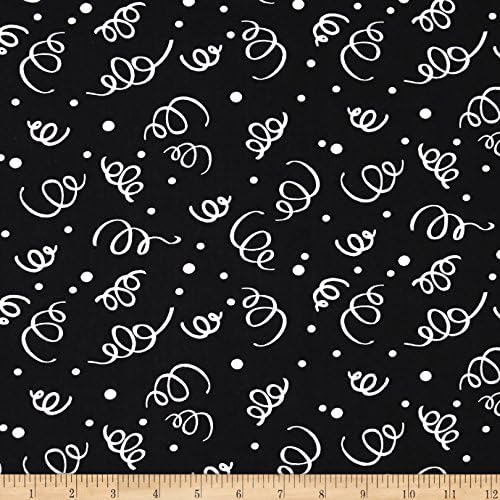 110'' Wide Quilt Back Fiesta White Black Fabric By The Yard