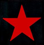 Red Star on Black Square - Embroidered Iron On or Sew On Patch