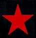 Red Star on Black Square - Embroidered Iron On or Sew On Patch