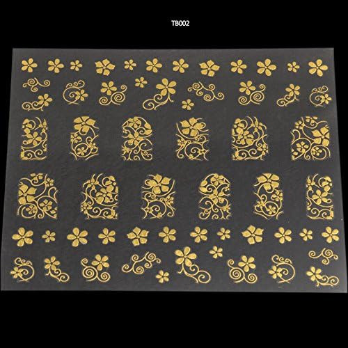 yyhouse 3D Gold Nail Art DIY Decoration Stamping Manicure Stickers (Gold-TB002)