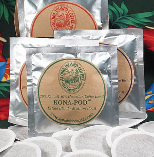 Exclusive, Aloha Island - VARIETY PACK Sampler - 20% Pure Kona Coffee Pods! Assortment of Roasts & Flavors; 18 KONA-PODS!