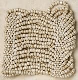 Cuff Bracelet - Natural - Beaded Stretch Style, Indonesian