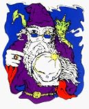 Jerry Garcia Wizard Type Fellow With Globe and Purple Hat - Sticker / Decal